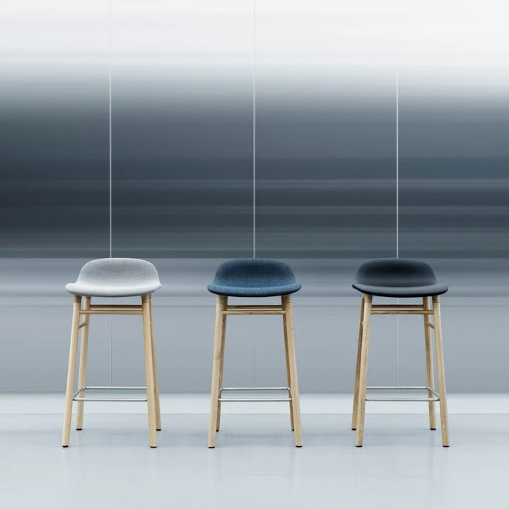 Normann Copenhagen - Form Bar Stool 65 Cm, Oak Frame / White - Image 6