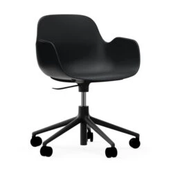Normann Copenhagen - Swivel Form Chair With Castors, Black