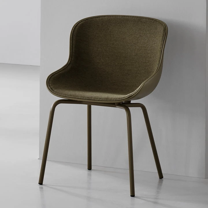 Normann Copenhagen - Hyg Chair Front Pad, Olive / Main Line Flax - Image 3