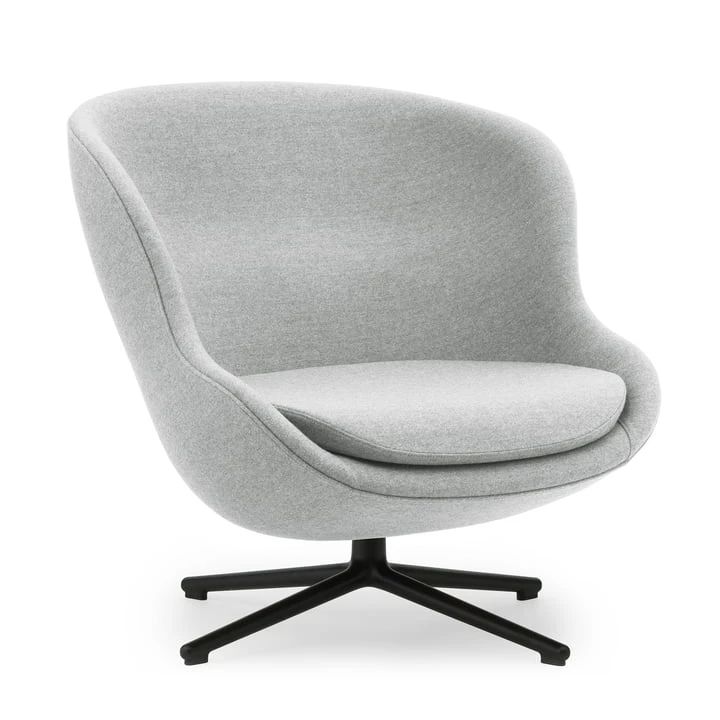 Normann Copenhagen - Hyg Lounge Chair With Swivel Base, Aluminum Black / Gray (Synergy LDS16)