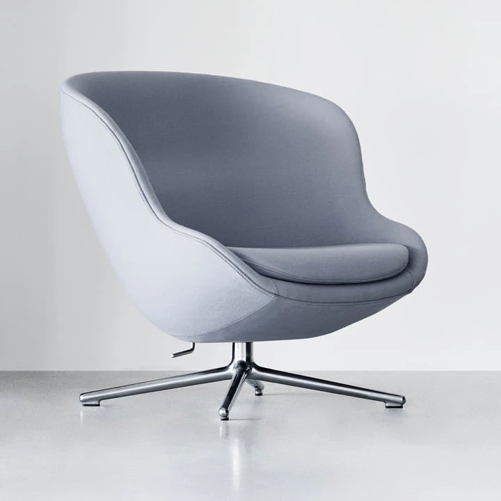 Normann Copenhagen - Hyg Lounge Chair With Swivel Base, Aluminum Black / Gray (Synergy LDS16) - Image 4