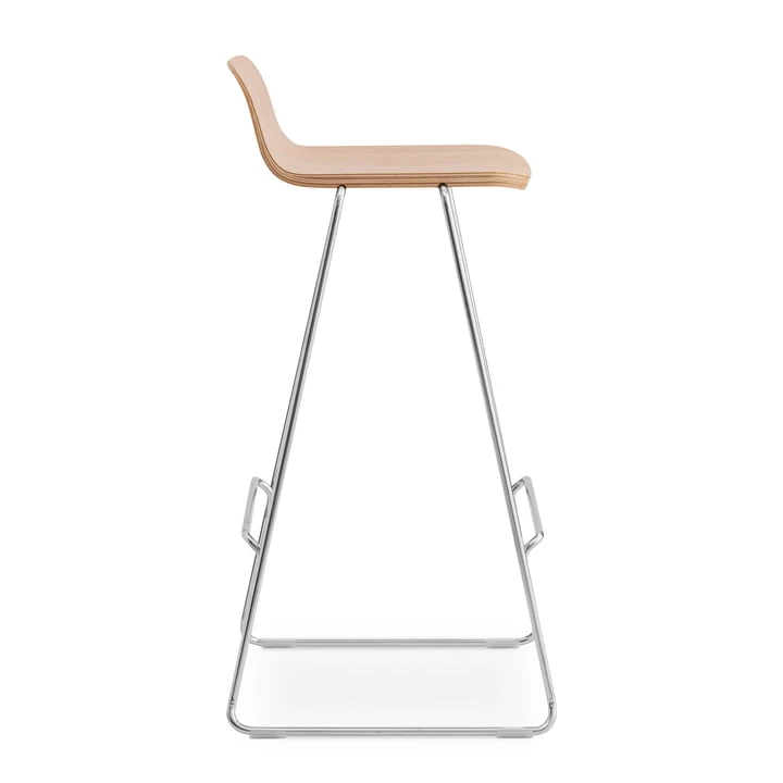 Normann Copenhagen - Bar Just Stool With Backrest, H 75 Cm, Natural Oak / Chrome - Image 3
