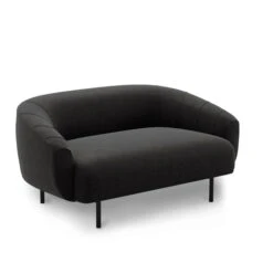Northern - Plis 2-seater Sofa, Black / Dark Gray (Kvadrat Brusvik 08)