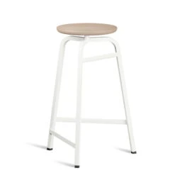 Northern - Treble Tabouret De Bar, Blanc / Chêne Huilé