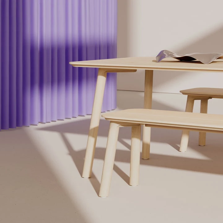 OUT Objekte Unserer Tage - Meyer 23 Bench Medium 160 Cm, Ash Waxed With White Pigment - Image 5