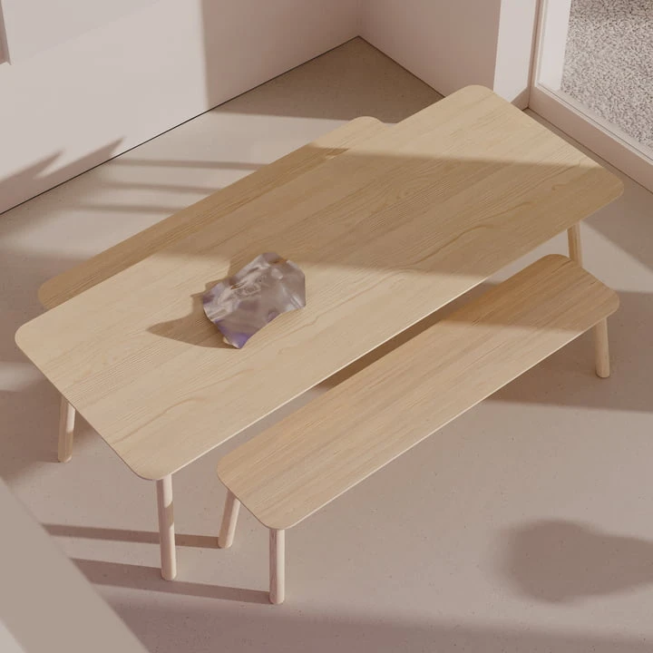 OUT Objekte Unserer Tage - Meyer 23 Bench Medium 160 Cm, Ash Waxed With White Pigment - Image 4