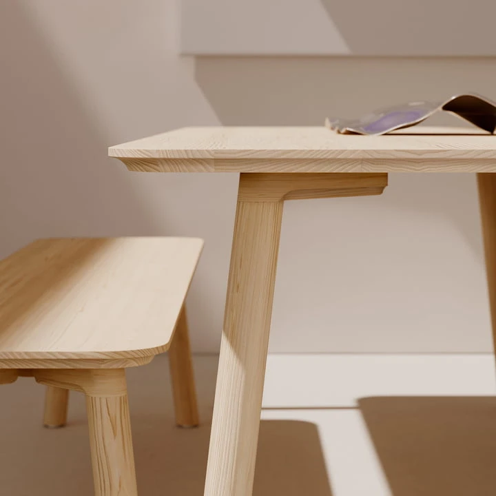 OUT Objekte Unserer Tage - Meyer 23 Bench Medium 160 Cm, Ash Waxed With White Pigment - Image 6