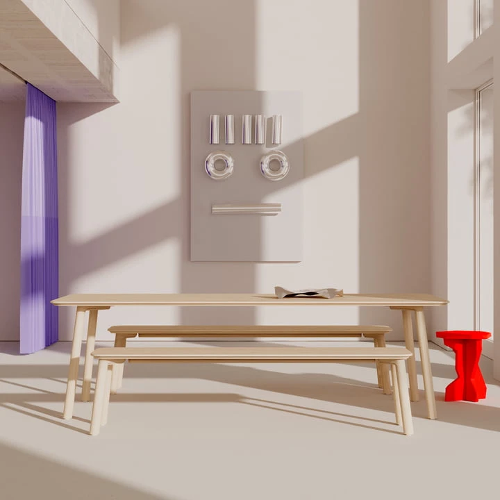 OUT Objekte Unserer Tage - Meyer 23 Bench Medium 160 Cm, Ash Waxed With White Pigment - Image 7