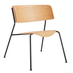 OUT Objekte Unserer Tage - Wagner Lounge Chair, Matt Lacquered Oak / Black