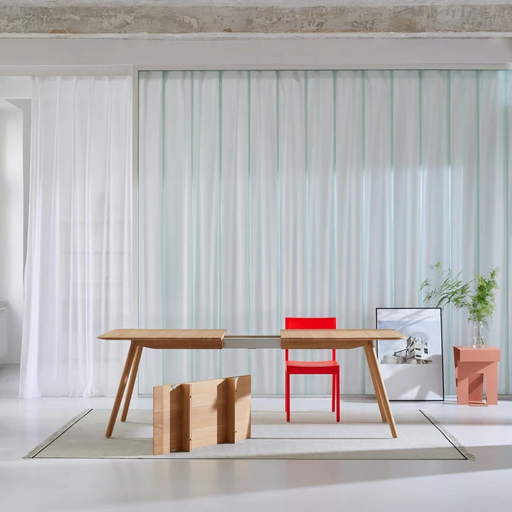 OUT Objekte Unserer Tage - Meyer Extending Table, 180 - 225 Cm, Ash Waxed With White Pigment - Image 6