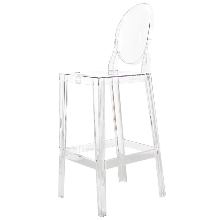 Kartell - One More Please Bar Stool, Oval H 110 Cm, Crystal Clear