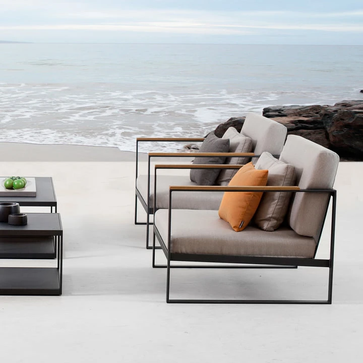 Röshults - Garden Easy Chair, Anthracite / Natural Grey - Image 4