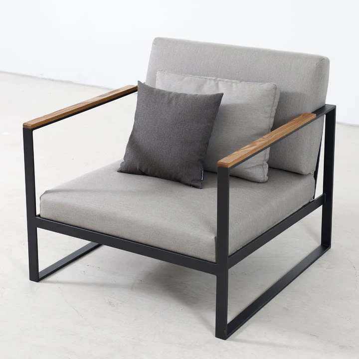Röshults - Garden Easy Chair, Anthracite / Natural Grey - Image 2