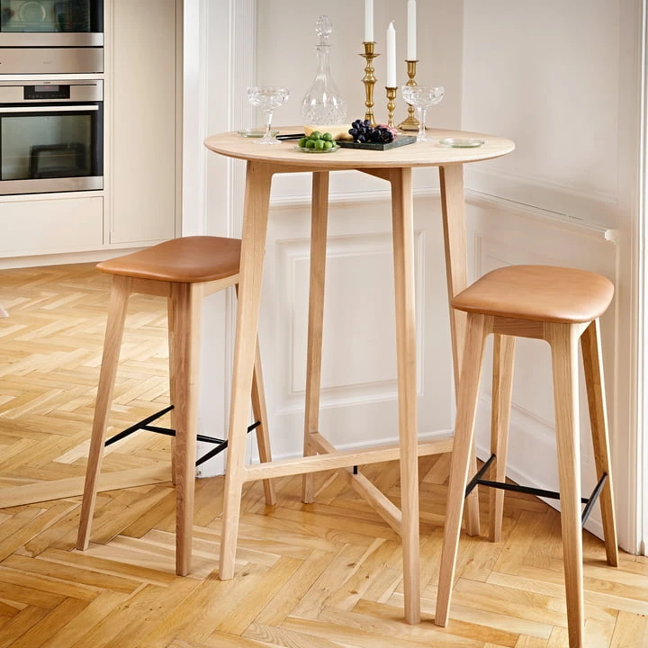 SACK It - Nordic Bar Stool H 73 Cm, Beech Black / Leather Ultra Black - Image 3
