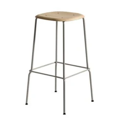 Hay - Soft Edge 80 Stool, H 75 Cm, Oak / Gray