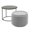 Softline - Tom Pouf And Side Table, ø 58 X H 47 Cm, Black / Vision Hellgau (445)