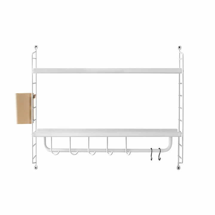 String - Bathroom Wall Shelf, 20 X 58 Cm, White