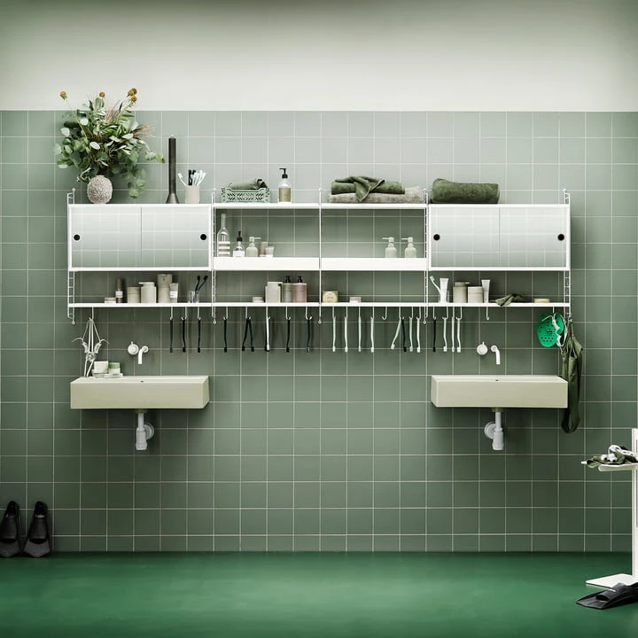 String - Bathroom Wall Shelf, 20 X 58 Cm, White - Image 5
