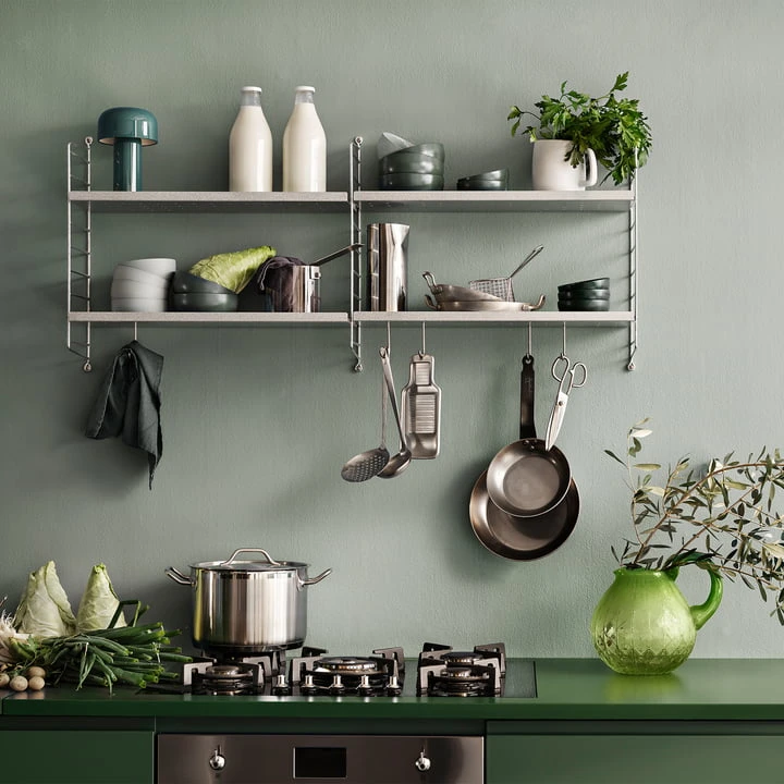 String - Kitchen Wall Shelf, 20 X 58 Cm, White - Image 2