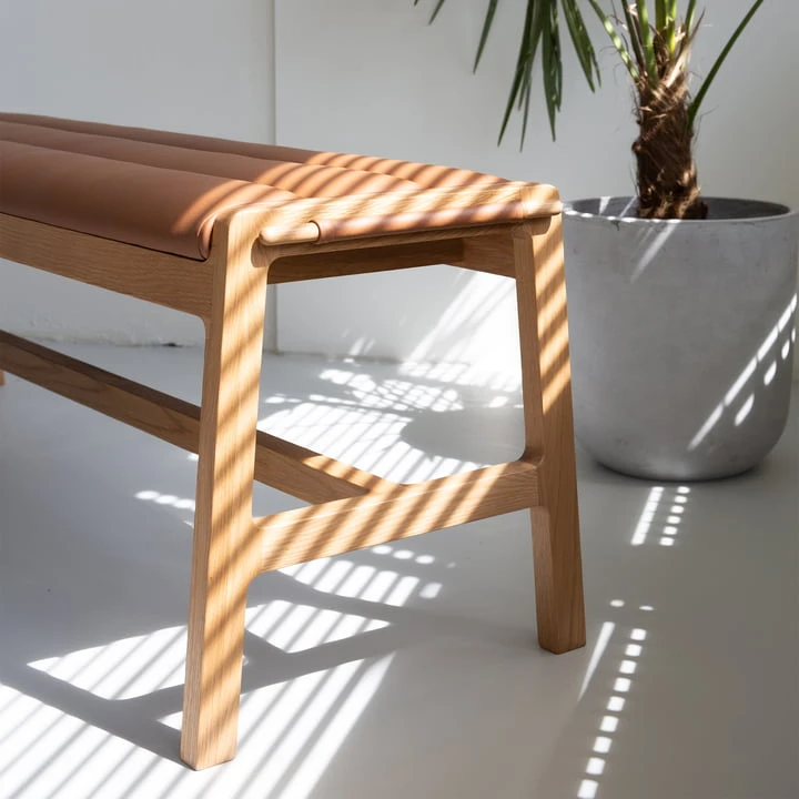 Studio Zondag - Leef Bench 140 Cm, Oak / Cognac - Image 5