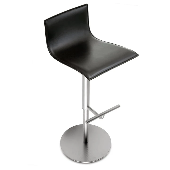 Lapalma - Thin Bar Stool S24 (H 52-77 Cm), Stainless Steel Frame / White Lacquered Seat Shell - Image 2