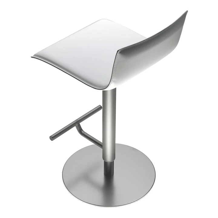 Lapalma - Thin Bar Stool S24 (H 52-77 Cm), Stainless Steel Frame / White Lacquered Seat Shell - Image 5