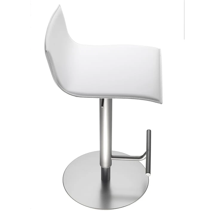 Lapalma - Thin Bar Stool S24 (H 52-77 Cm), Stainless Steel Frame / White Lacquered Seat Shell - Image 4