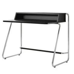 Thonet - S 1200 Secretary, Chrome / Body Stained Ash Black / Table Top Stained Ash Black
