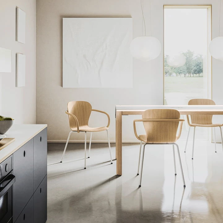 Thonet - S 220 F Armchair, Oak / Frame Black RAL 9005 - Image 2