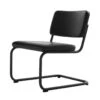 Thonet - S 32 PVL Lounge Chair, Steel Deep Black (RAL 9005) / Nappa Leather Black