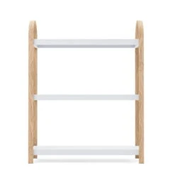 Umbra - Bellwood Freestanding Shelf With 3 Shelves, White / Poplar Nature