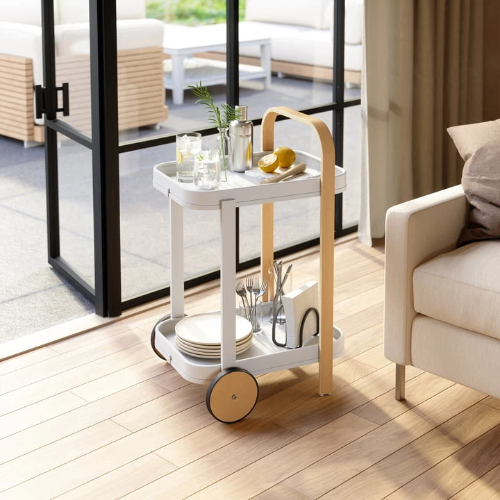 Umbra - Bellwood Serving Trolley, White / Nature - Image 4