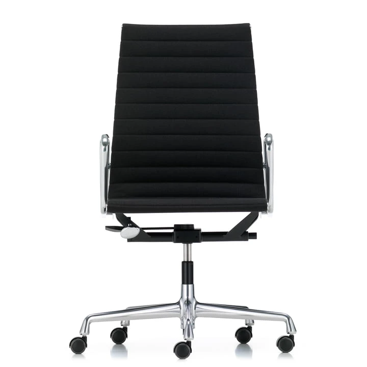 Vitra - EA 119 Office Chair Chrome With Armrests, Swivel, Hopsak Nero (hard Floor Castors) - Image 3