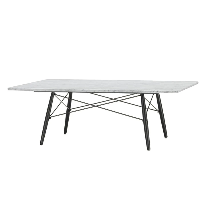 Vitra - Eames Coffee Table, Marble White / Ash Black, 114 X 76 Cm