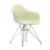 Vitra - Eames Fiberglass Armchair Dar, Chrome-plated / Eames Parchment (felt Gliders Basic Dark)