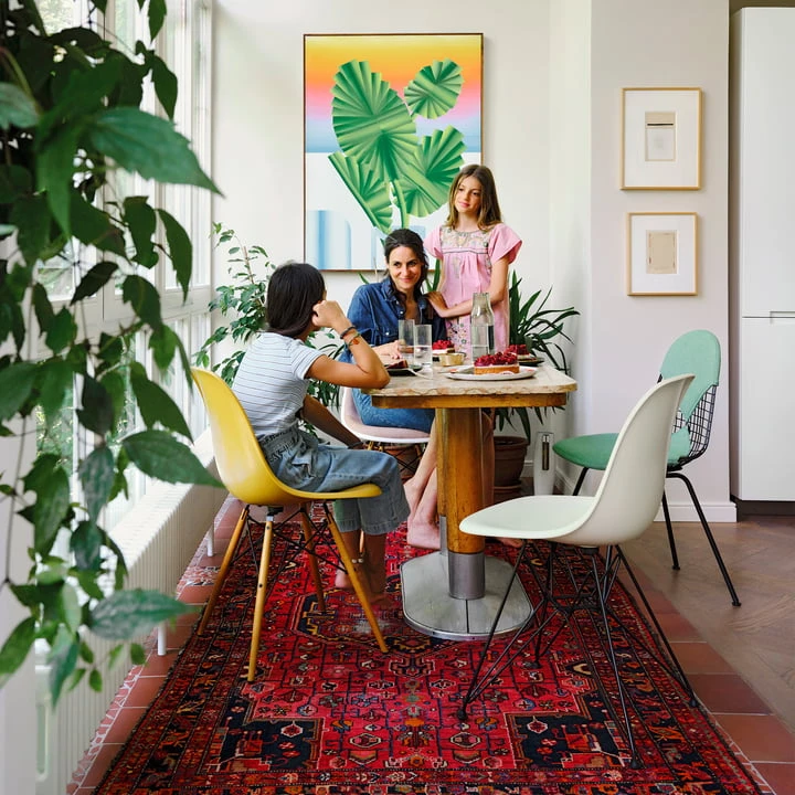 Vitra - Wire Chair DKR-2 (new Height), Premium F Leather / Black, Basic Dark (felt Glides) - Image 10