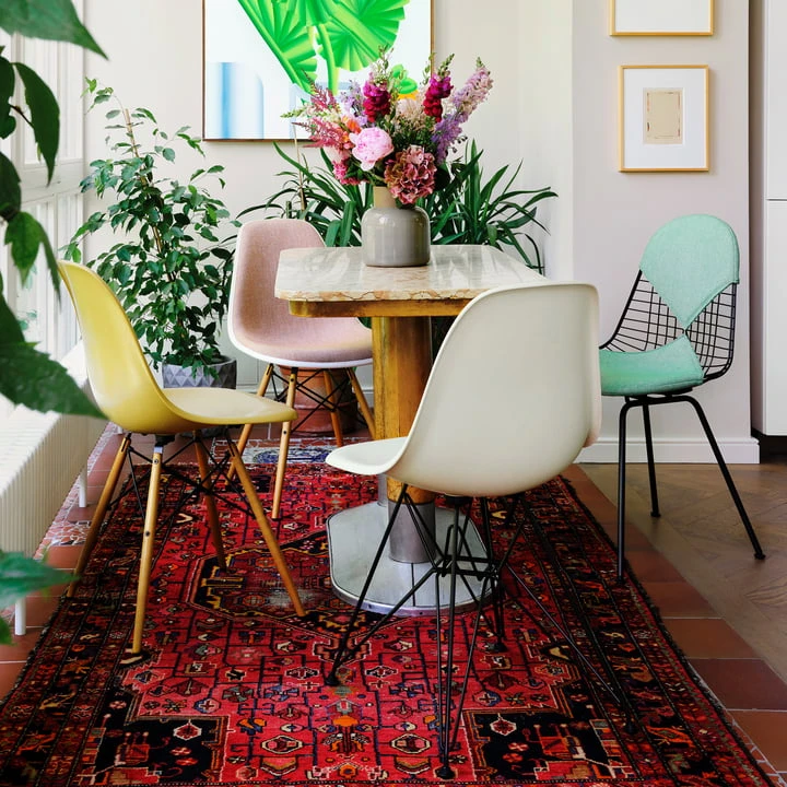 Vitra - Wire Chair DKR-2 (new Height), Premium F Leather / Black, Basic Dark (felt Glides) - Image 8