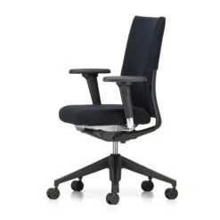 Vitra - ID Soft , Nero / Basic Dark, With Forward Tilt, With Seat Depth Adjustment, 2D Armrest (soft Castors)