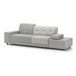 Vitra - Polder Sofa, Armrest Left / Gray (Mix The Pebble Greys 04) (Knopset Light 01)