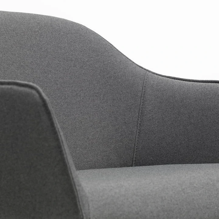 Vitra - Softshell Armchair, Basic Dark / Plano (sierra Gray / Nero), Felt Glides - Image 3