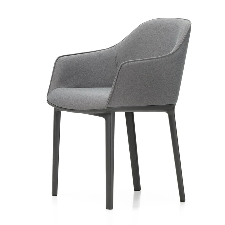Vitra - Softshell Armchair, Basic Dark / Plano (sierra Gray / Nero), Felt Glides