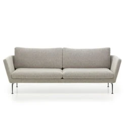Vitra - Suita Sofa 3-seater, Nubia Cream / Dark Brown, Base Dark Powder Coated