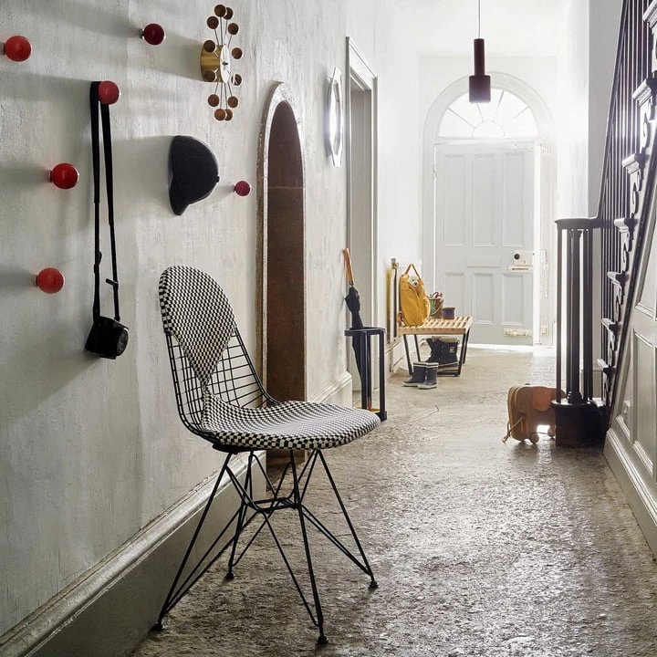 Vitra - Wire Chair DKR-2 (new Height), Premium F Leather / Black, Basic Dark (felt Glides) - Image 7