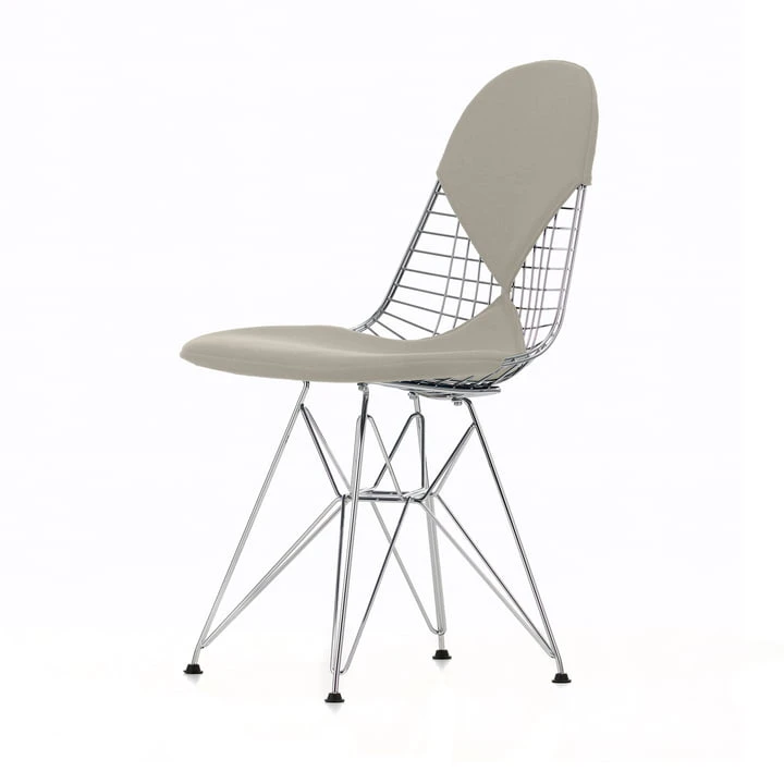 Vitra - Wire Chair DKR-2 (new Height), Premium F Leather / Black, Basic Dark (felt Glides) - Image 2