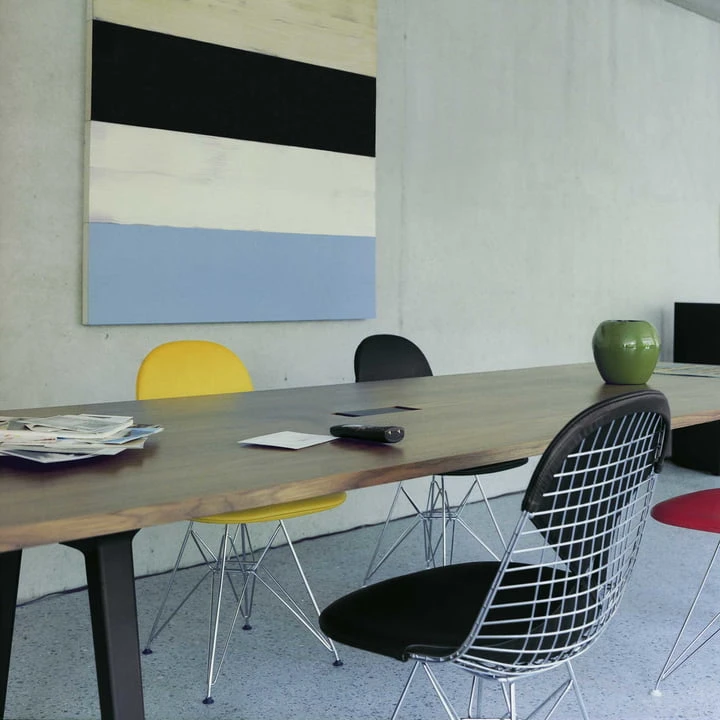 Vitra - Wire Chair DKR-2 (new Height), Premium F Leather / Black, Basic Dark (felt Glides) - Image 5