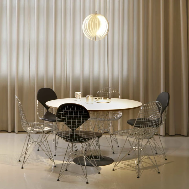 Vitra - Wire Chair DKR-2 (new Height), Premium F Leather / Black, Basic Dark (felt Glides) - Image 6