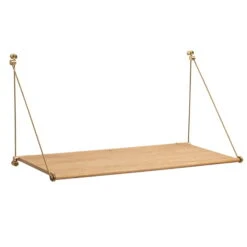 We Do Wood - Loop Desk, Natural Oak / Brass
