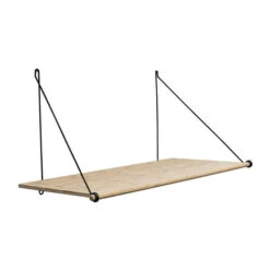 We Do Wood - Loop Shelf , Oak / Steel Black