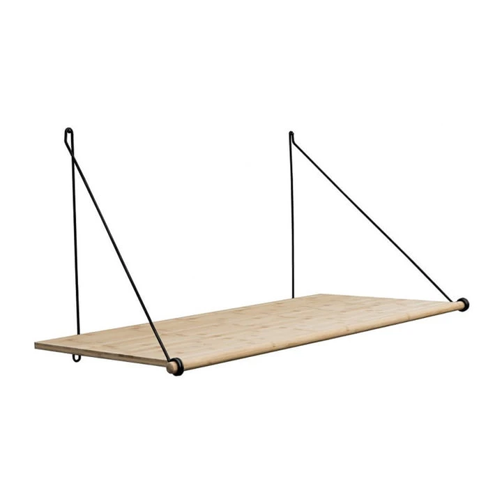 We Do Wood - Loop Shelf , Oak / Steel Black