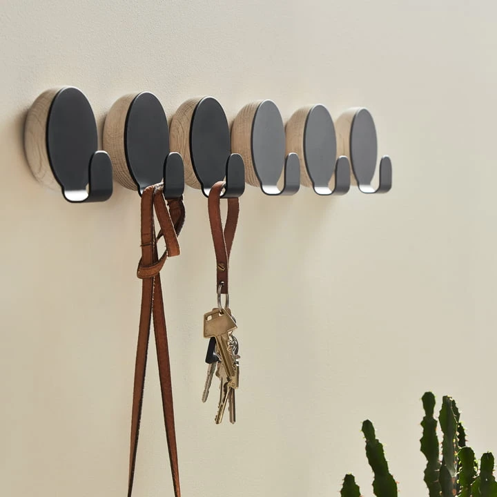 Woud - Haak Coat Hook, Oak / Dark Grey - Image 4